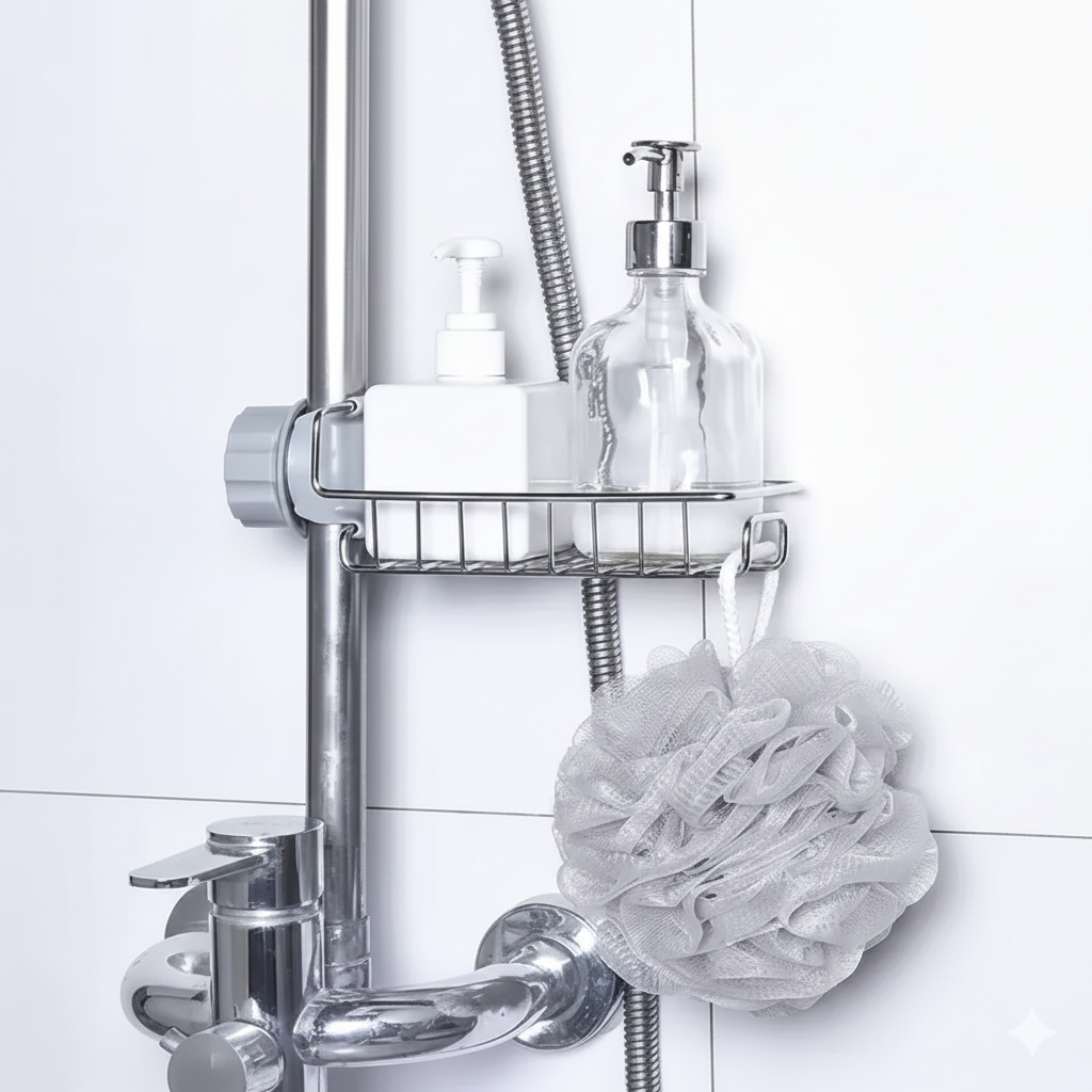 ArrayStyle Stainless Steel Sink Sponge Caddy Organizer,Tap Organiser Clip Storage Rack Practical Home Kitchen Faucet Shelf Snap-on Faucet Rack Drain Rack with Towel Holder for Soap, Sponges Sink Sponge Holder Sink Sponge Holder